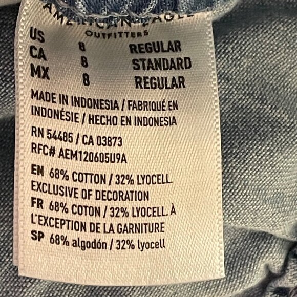 American Eagle Womens Blue Cargo Pants Size 8 Regular Elastic Waist Vintage u - Picture 5 of 15